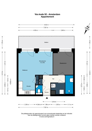Floorplan - VOC-kade 92, 1018 LG Amsterdam